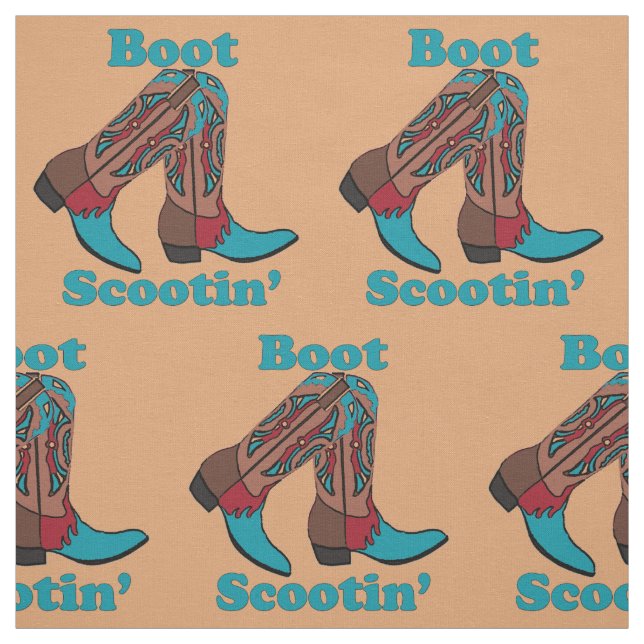 Line Dancing Land Dance Cowboy Boot Scootin" Tyg (Provkarta)
