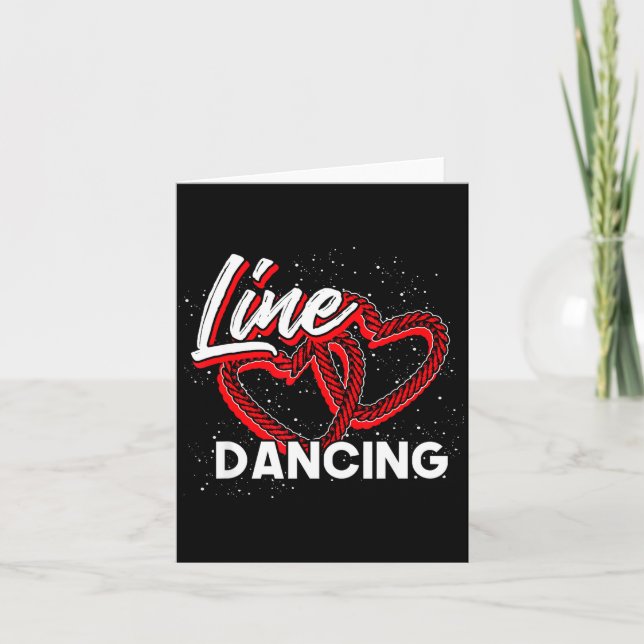 Line Dancing Lover Cowboy Valentines Day Gift Line Kort (Framsida)