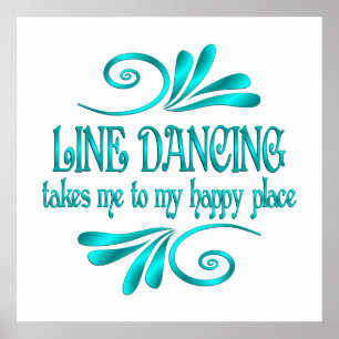 Line Dancing Lycklig Ställe Poster
