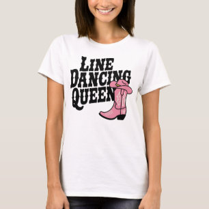 Line Dancing Queen Cute Cowgirl Boots Western T Shirt