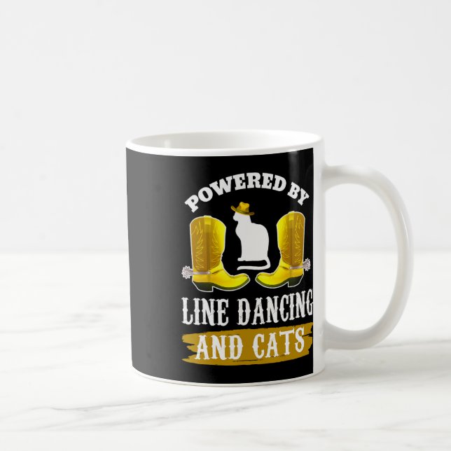 Line Dancing Shirt Funny Cat Lover Land Music L Kaffemugg (Höger)