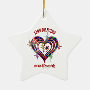Line Dancing Sparkles Julgransprydnad Keramik