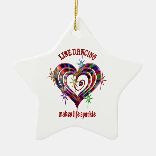 Line Dancing Sparkles Julgransprydnad Keramik (Framsidan)