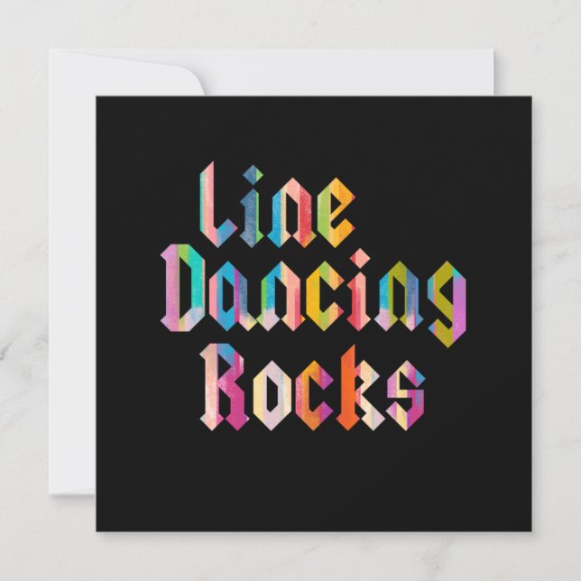 Line Dancing Sten Line Dance Land Boots Gift Inbjudningar (Framsida)
