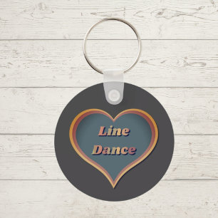 Line dans Kärlek Heart Nyckelring