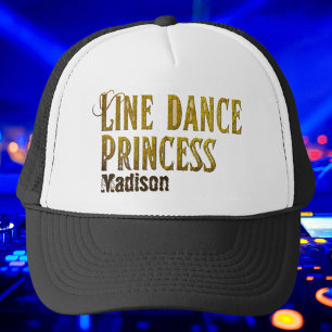 Line dansprincess guld namn keps
