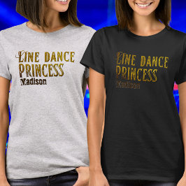 Line dansprincess guld namn t shirt