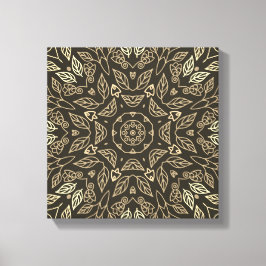 Line Drawing Sepia Tan Abstract Calm Home Wall Art Canvastryck
