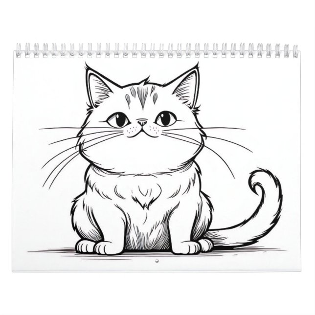Line Drawings of Cats and Dogs  Kalender (Omslag)
