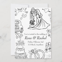 Line Drawn Wedding Invitation  Inbjudningar