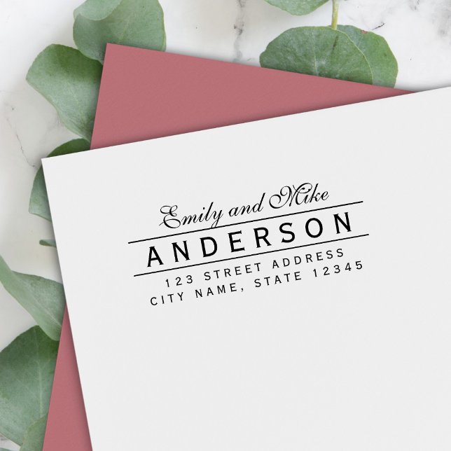 Line Elegant par Namn Returadress Självfärgande Stämpel (Skapare uppladdad)