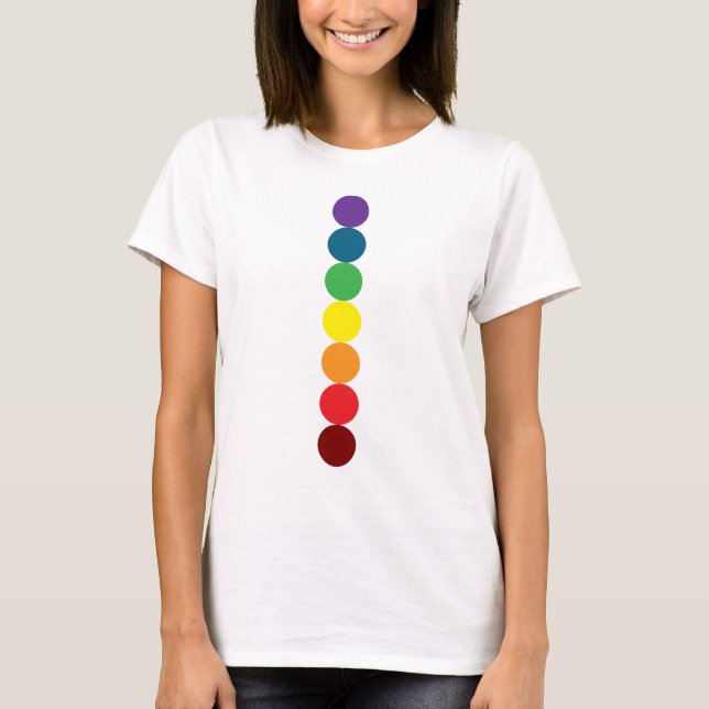 line of rainbow circle chakra t shirt (Framsida)