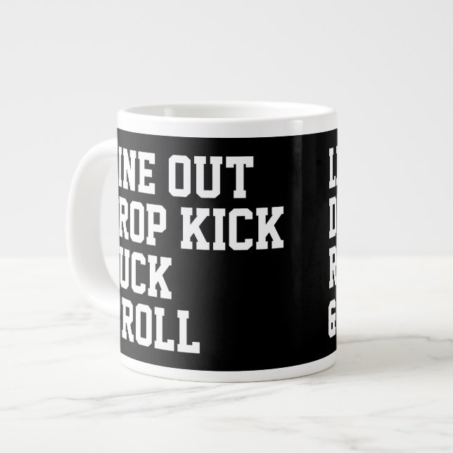 Line Out Drop Kick Ruck And Roll Jumbo Mugg (Framsida vänster)