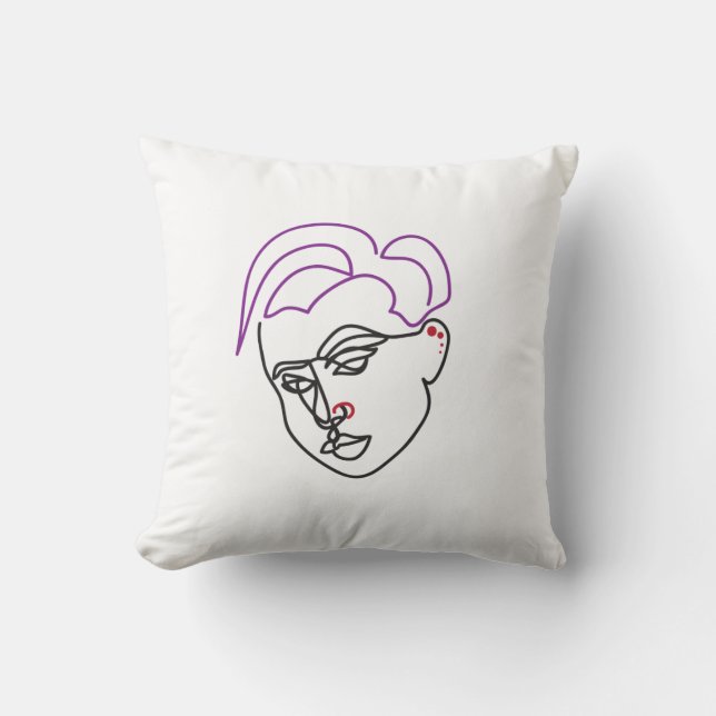 Line Sketch Throw Pillow Kudde (Framsida)
