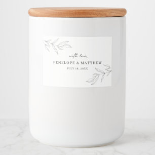 Line Teckning Foliage Löv Candle-etikett Mat Etiketter
