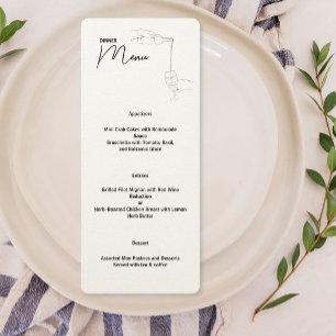 Line Teckning Middag Party Menu Meny