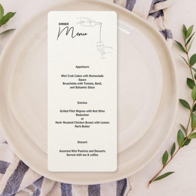Line Teckning Middag Party Menu Meny (Skapare uppladdad)