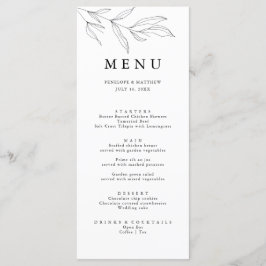 Line Teckning Sketch Foliage Löv Menu Meny