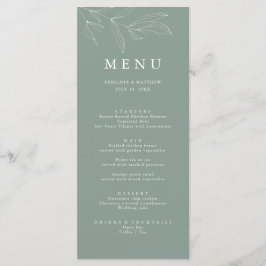 Line Teckning Sketch Foliage Sage Menu Meny