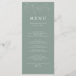 Line Teckning Sketch Foliage Sage Menu Meny