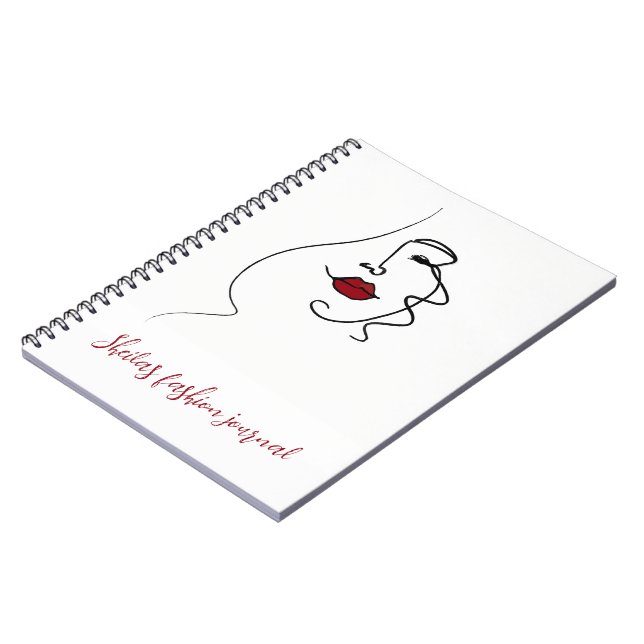 Line Teckning Womans Ansikte Anteckningsbok (Vänstra Sidan)