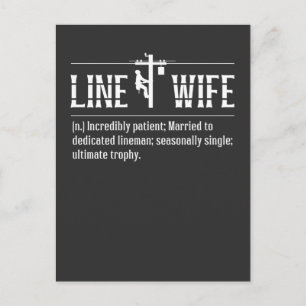 Line Wife Lineman Make, Gift Electrician Vykort