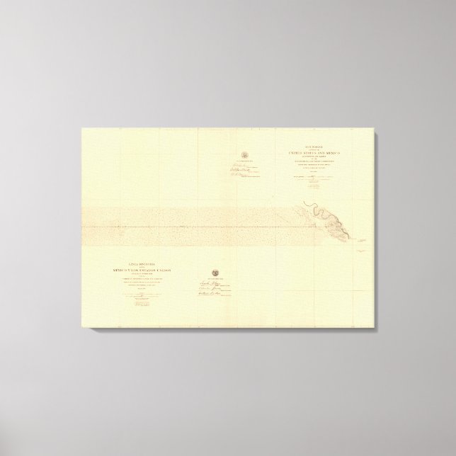 Linea Divisoria Entre Mexico 1 Canvastryck (Framsida)