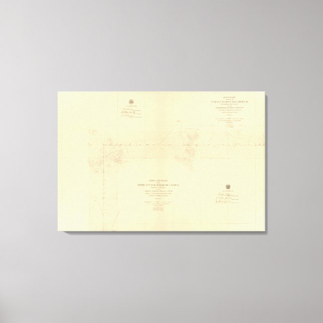 Linea Divisoria Entre Mexico 3 Canvastryck (Framsida)