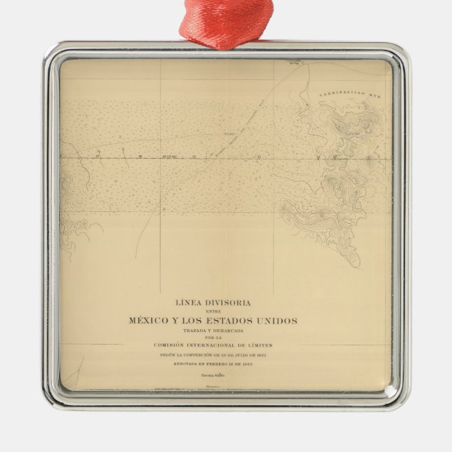 Linea Divisoria Entre Mexico 3 Julgransprydnad Metall (Framsidan)
