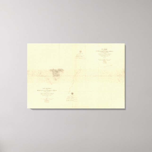 Linea Divisoria Entre Mexico 7 Canvastryck (Framsida)