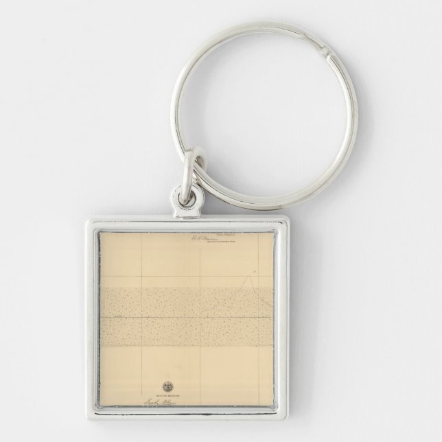 Linea Divisoria Entre Mexiko 1 Fyrkantig Silverfärgad Nyckelring (Framsidan)