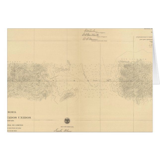Linea Divisoria Entre Mexiko 5 Hälsningskort (Framsidan Horizontal)