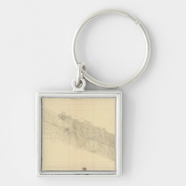 Linea Divisoria Entre Mexiko 9 Fyrkantig Silverfärgad Nyckelring (Framsidan)