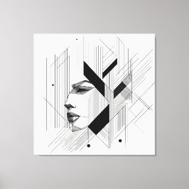 Linear Abstract Portrait Canvastryck
