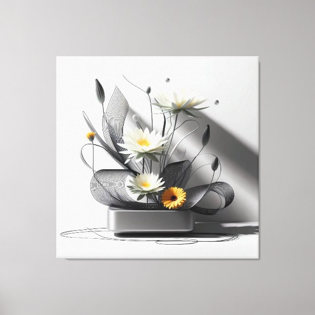 Linear Bloom in Metal Canvastryck (Framsida)