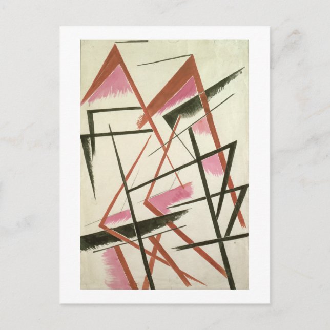 Linear Construction, c.1921 (gouache på pappra) Vykort (Framsida)
