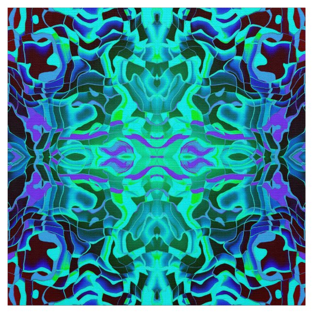 Linear Geometric Aqua Mauve Lila Blue Artdeco Tyg (Provkarta)