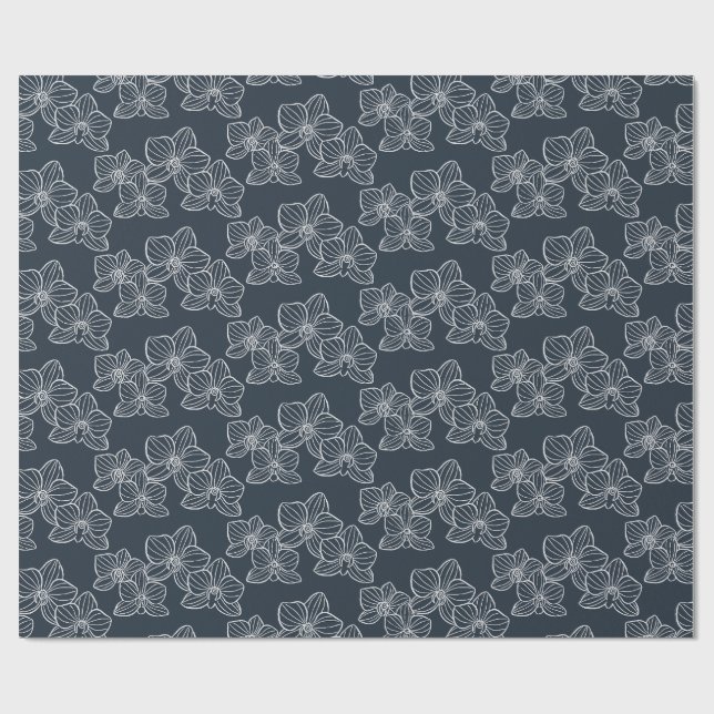 Linear Orchid | Elegant Floral Charcoal Presentpapper (Platt)