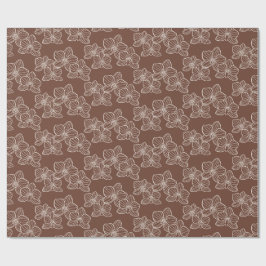 Linear Orchid | Elegant Floral Dark Rust Presentpapper