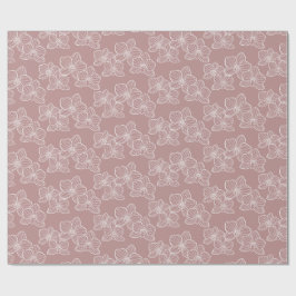 Linear Orchid | Elegant Floral Dusty Pink Presentpapper