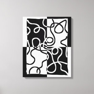 Linear Persuasion II: Abstrakt Black & White Canvastryck