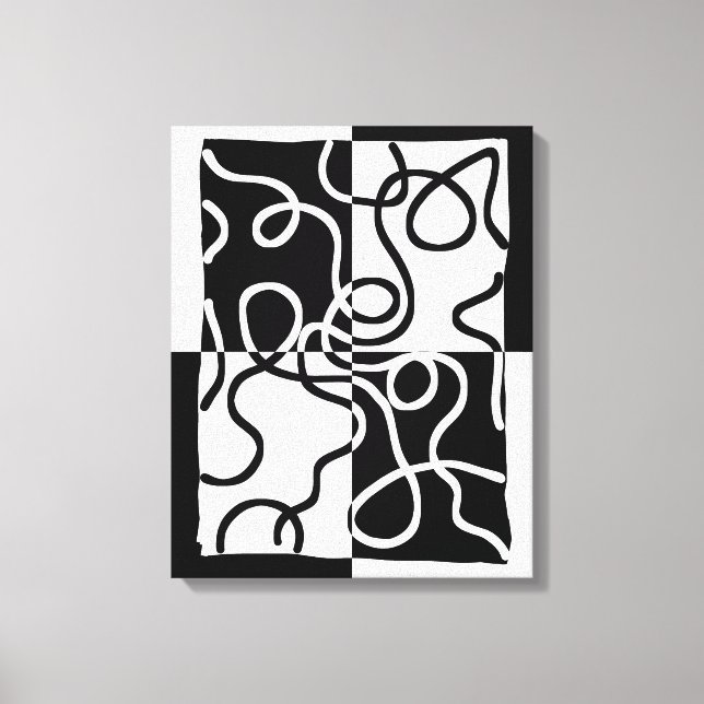 Linear Persuasion II: Abstrakt Black & White Canvastryck (Framsida)