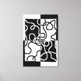 Linear Persuasion II: Abstrakt Black & White Canvastryck