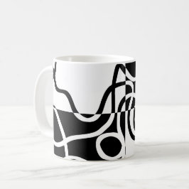 Linear Persuasion II: Abstrakt Black & White Kaffemugg