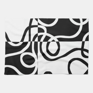 Linear Persuasion II: Abstrakt Black & White Kökshandduk