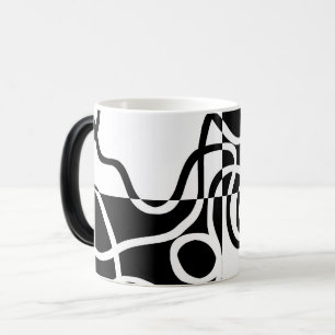 Linear Persuasion II: Abstrakt Black & White Magisk Mugg