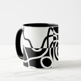 Linear Persuasion II: Abstrakt Black & White Mugg