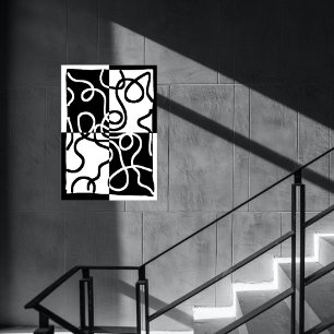 Linear Persuasion II: Abstrakt Black & White Poster