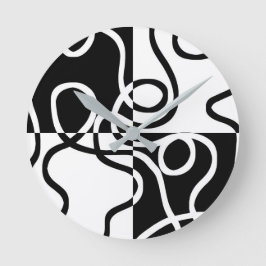 Linear Persuasion II: Abstrakt Black & White Rund Klocka