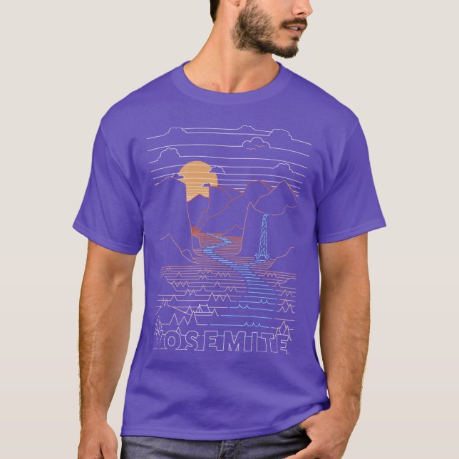 Linear Yosemite Yosemite National Parks Art T Shirt (Framsida)